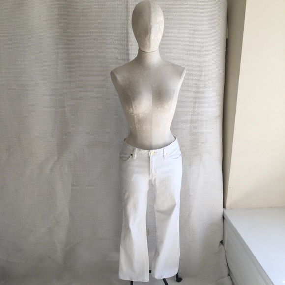 Tory Burch High Rise White Ankle Cropped Jeans 28 - Picture 3 of 8